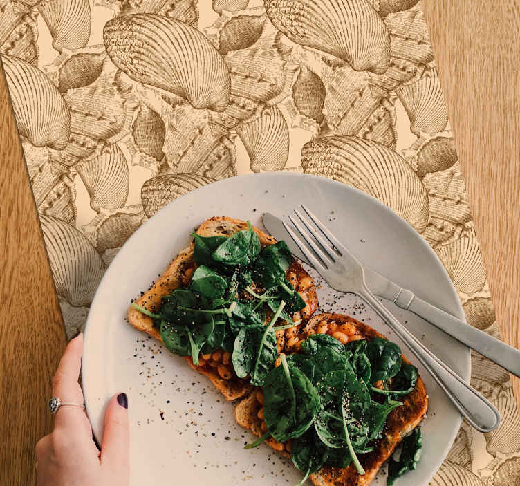 Vintage Seashells seashell placemats TenStickers