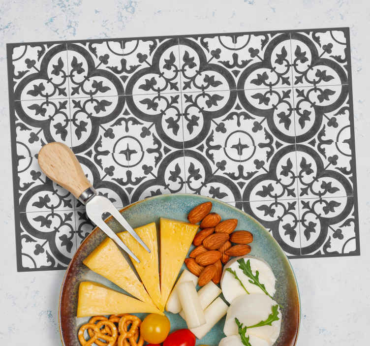 Grey tile pattern Vinyl placemats TenStickers