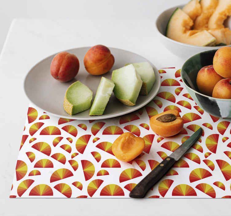 Individuais de mesa originais com padrões de leque coloridos - TenStickers
