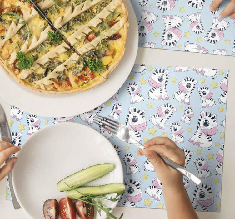 Set De Table Zebre Etoiles Et Bebe Tenstickers