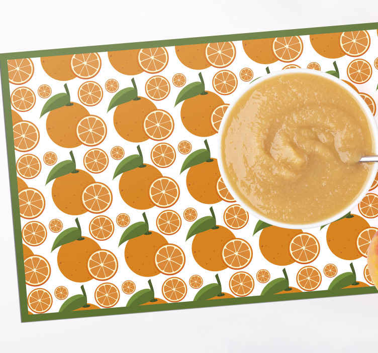 Sliced and full oranges white original placemat TenStickers