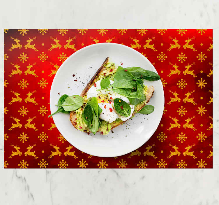 Christmas placemats red reindeer design - TenStickers