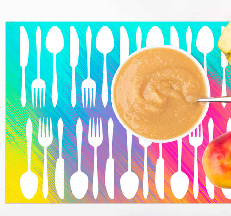 Colourful Knife Fork and Spoon modern placemats - TenStickers