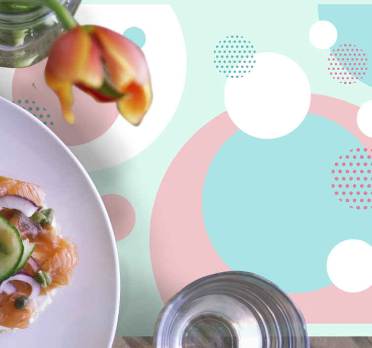 Memphis style colorful cercles modern placemats TenStickers