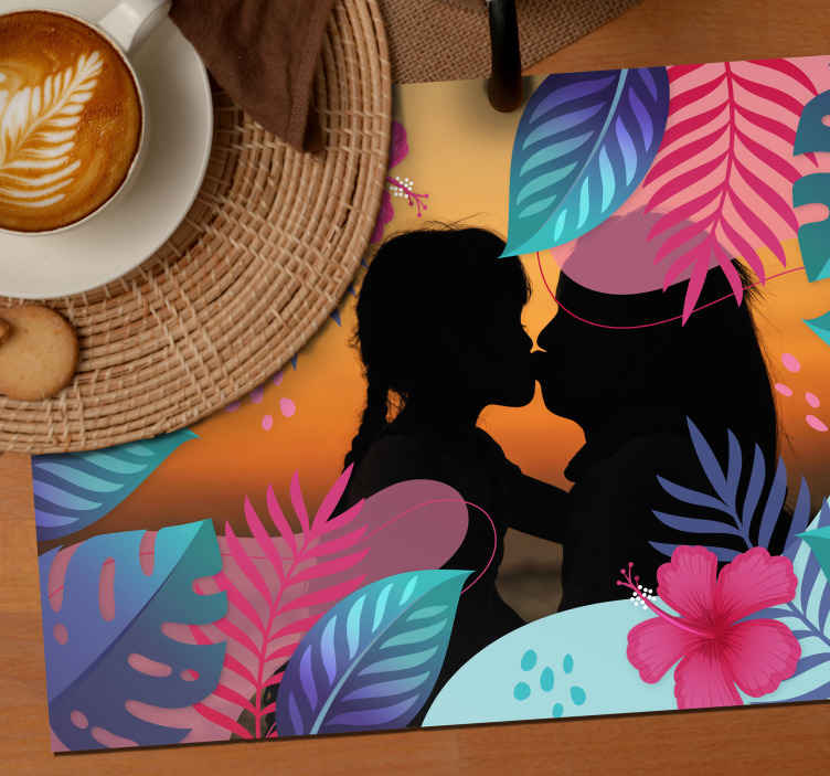 Original placemats colorful tropical leaves - TenStickers