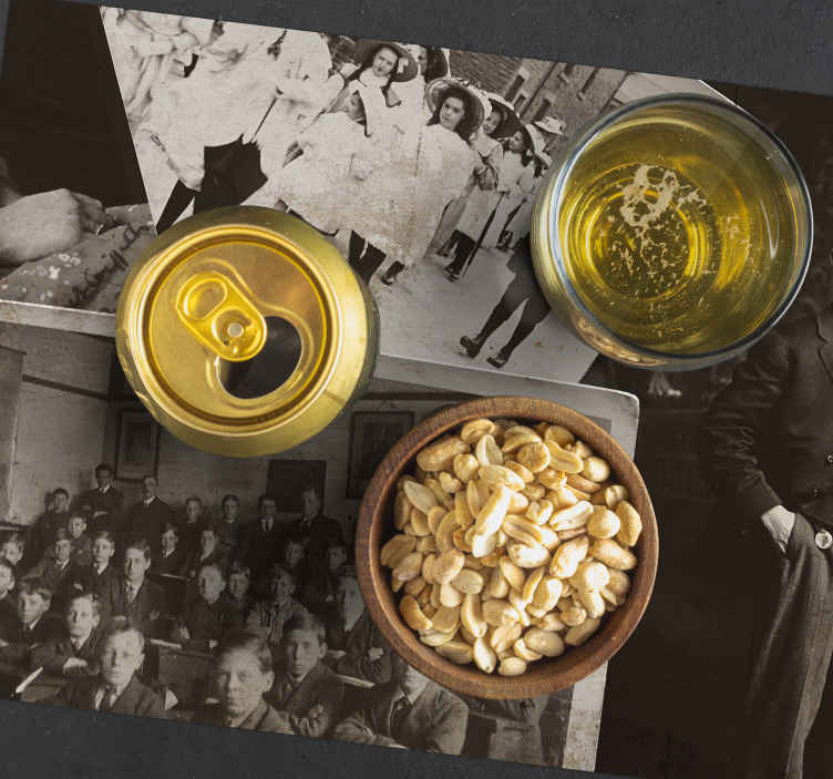 Vintage photo collage placemat for home - TenStickers