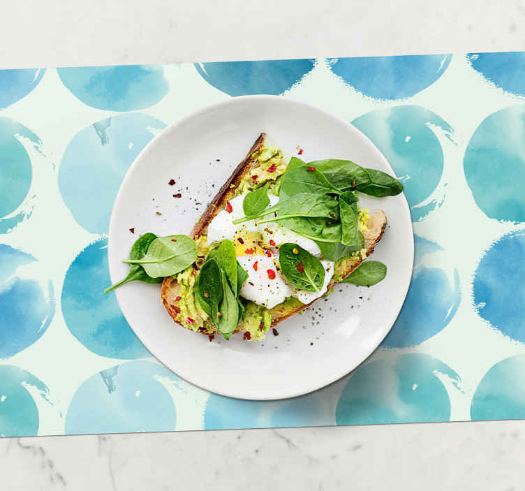 Modern placemats with circular watercolor designs - TenStickers