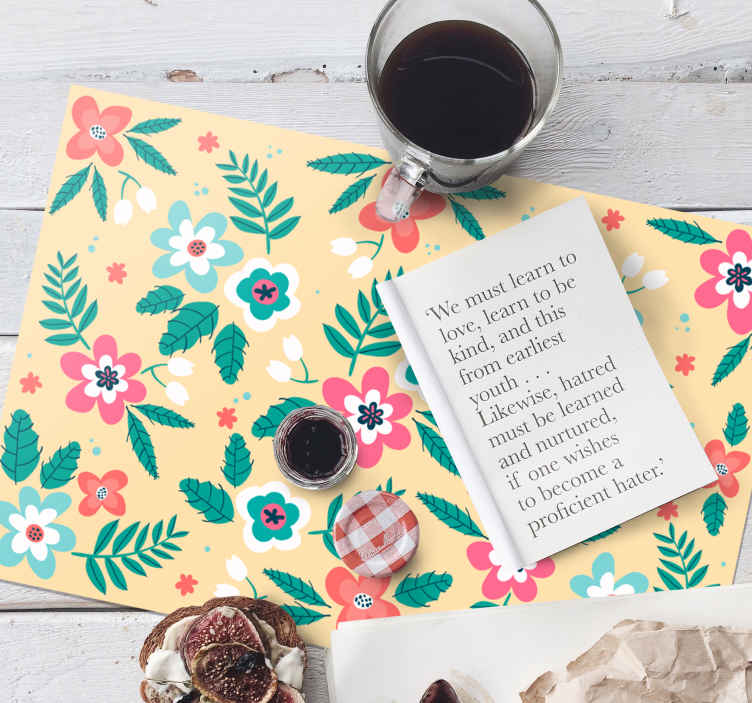 Individuais de mesa originais com design floral - TenStickers