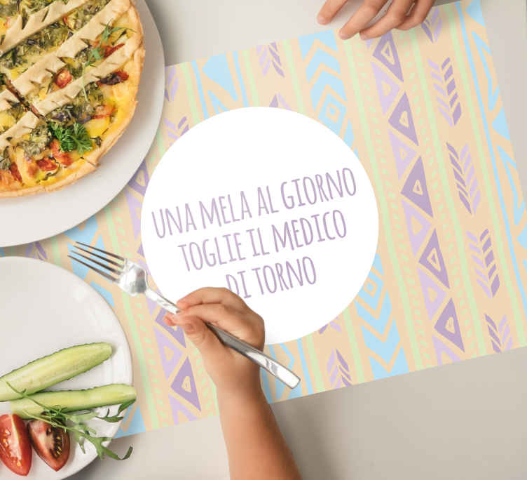 Tovaglietta personalizzata con testo Mangiare sano