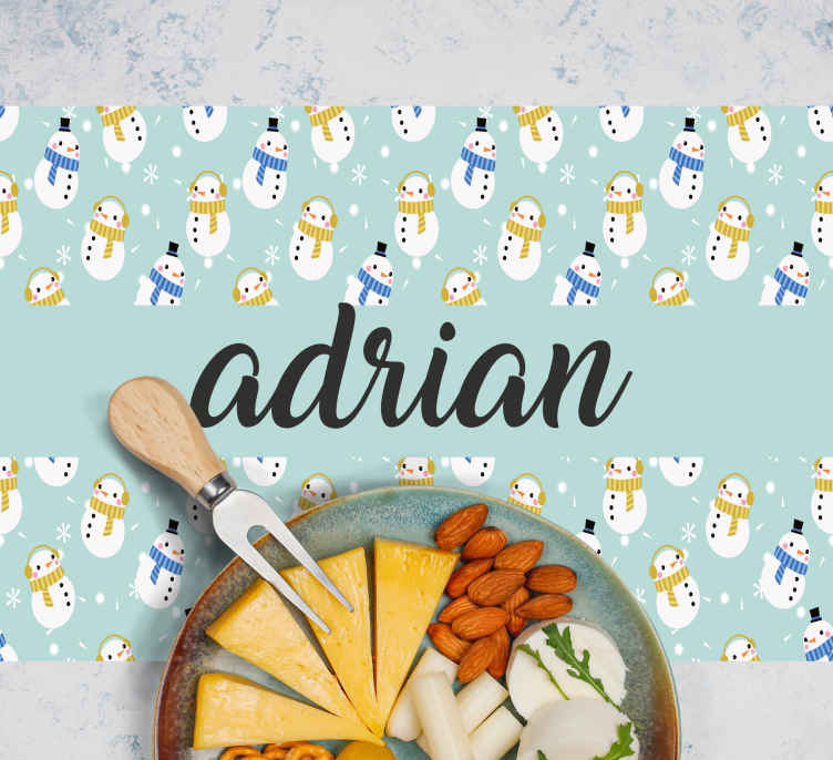 Christmas placemats snowman custom design - TenStickers