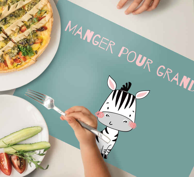 Set de table design enfant Petit zèbre - TenStickers