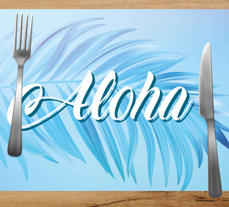 Metni amerikan servis aloha palm yaprakları - TenStickers