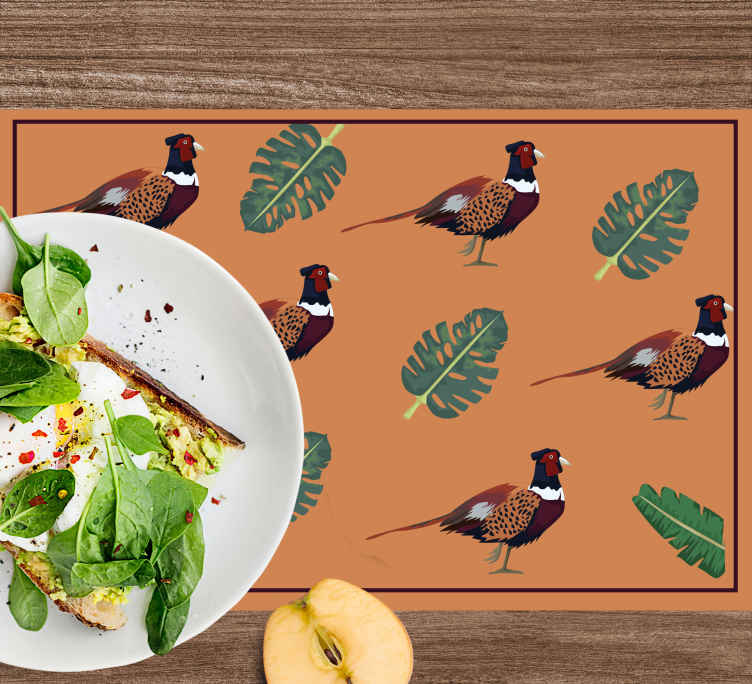 Pheasants pattern original vinyl placemats TenStickers