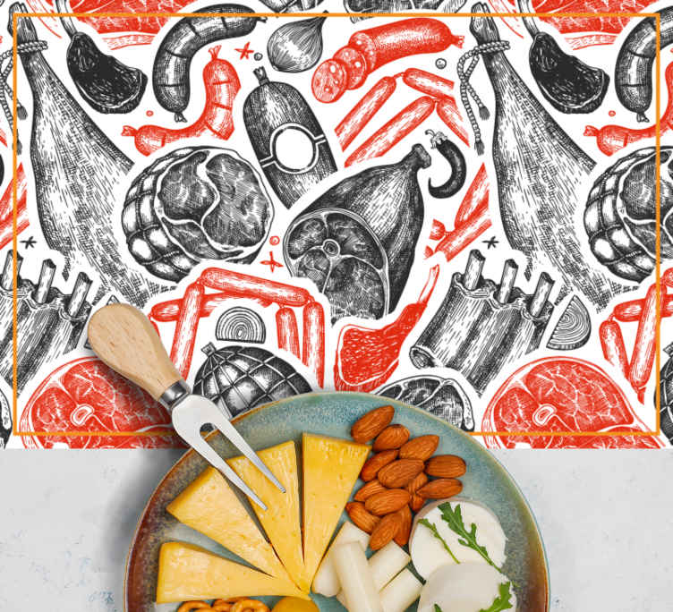 Gastronomi motifleri orijinal servis altlıkları - TenStickers