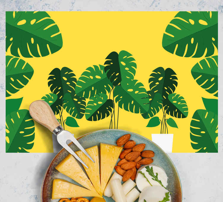 Modern placemat with vibrant leafy design - TenStickers