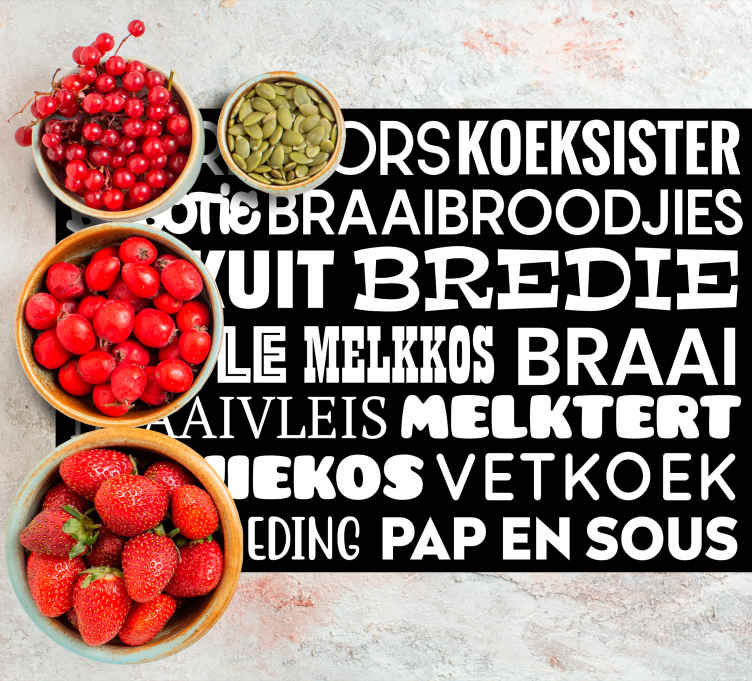 Afrikaans Food Vinyl placemats - TenStickers