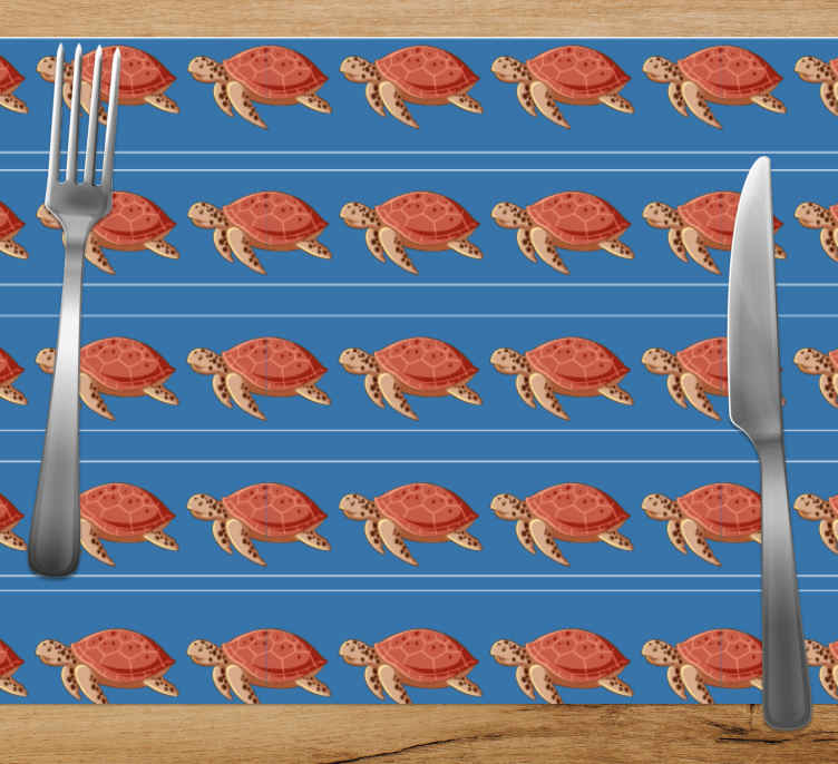 seamless design with sea turtles placemats TenStickers