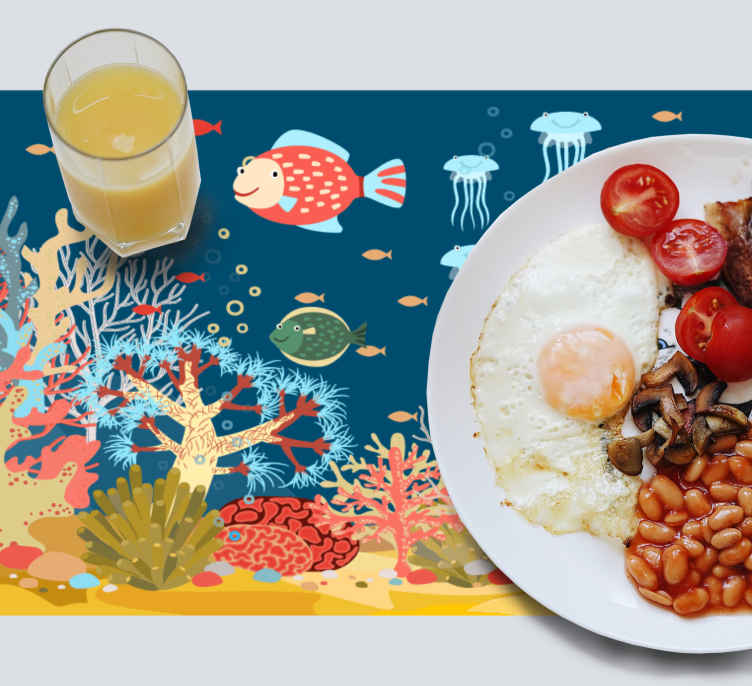 Modern placemats underwater coral design - TenStickers
