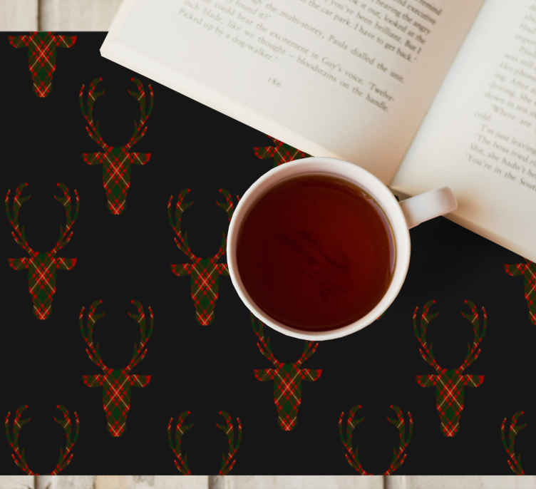 Christmas placemats with plaid reindeer shapes - TenStickers