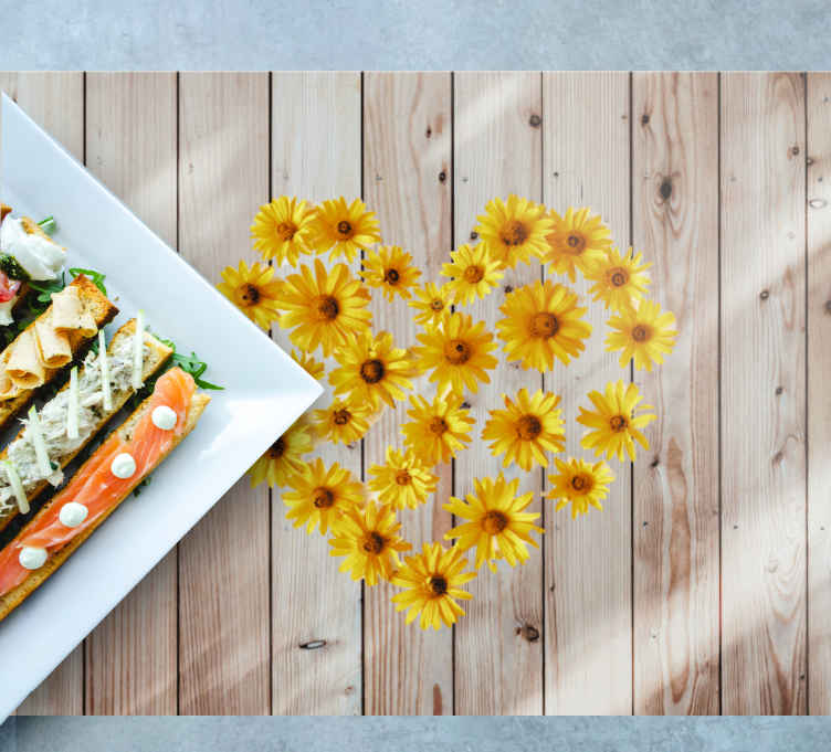 Individuais de mesa originais arranjo floral coração - TenStickers