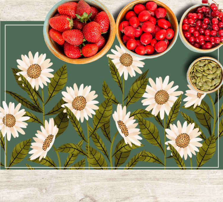 Individuais de mesa originais com motivo floral de margarida - TenStickers