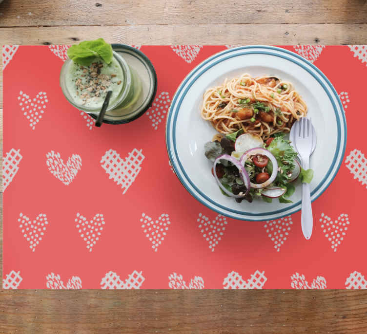 Tovaglietta americana originale Motivo disegnato rosso e grigio