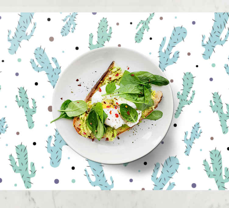 Cactus nordic pattern children placemats - TenStickers