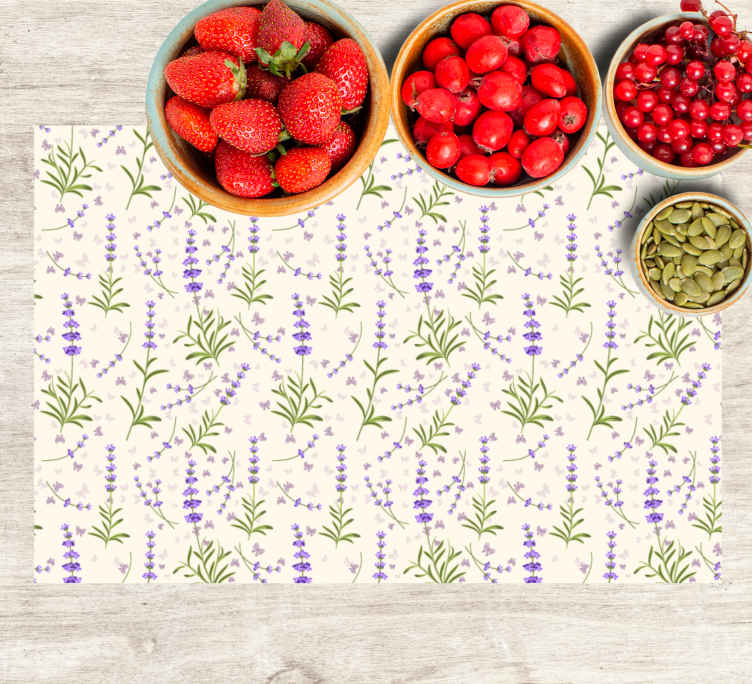 Tovaglietta personalizzata moderna Motivo floreale viola purple