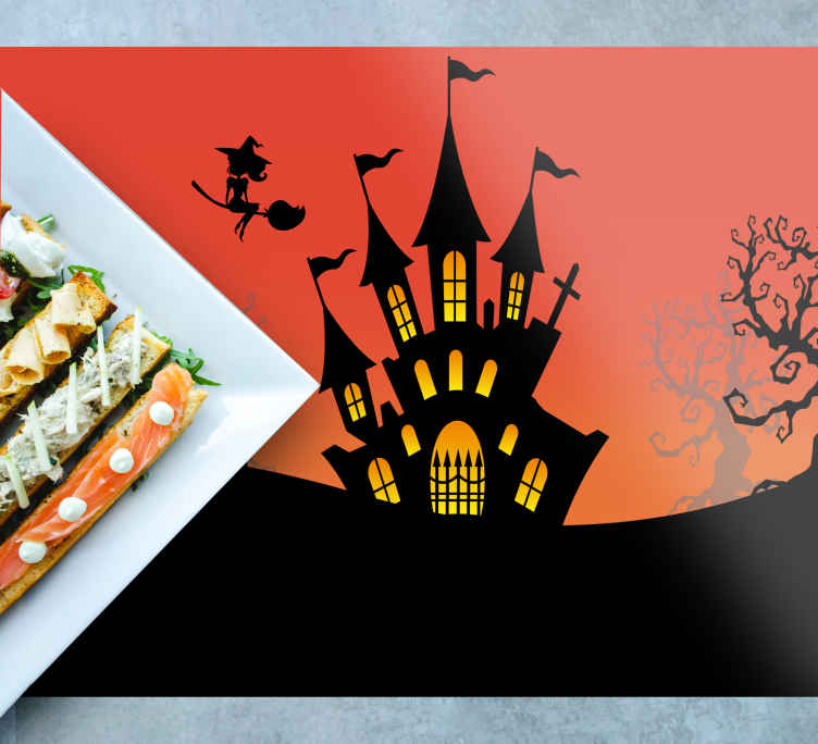 Caste red Halloween night Halloween placemats - TenStickers