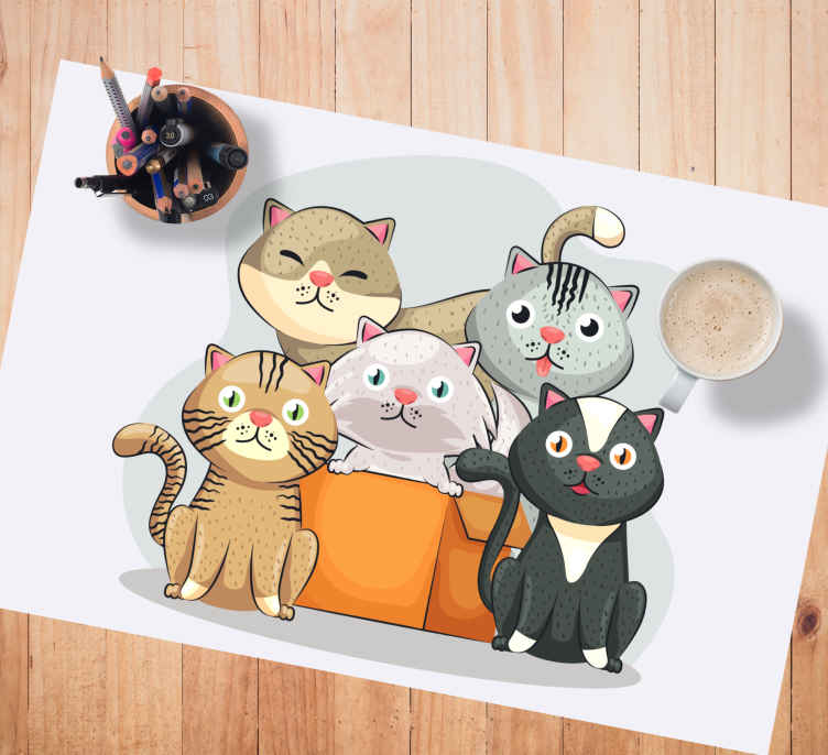 Set De Table Design Enfant Chats En Boite Tenstickers