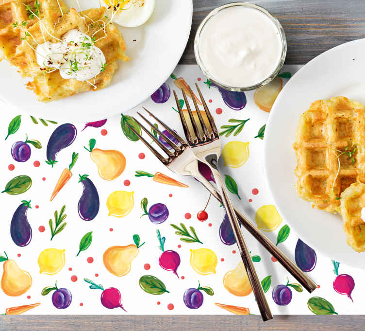 Food concept with watercolor home placemats - TenStickers