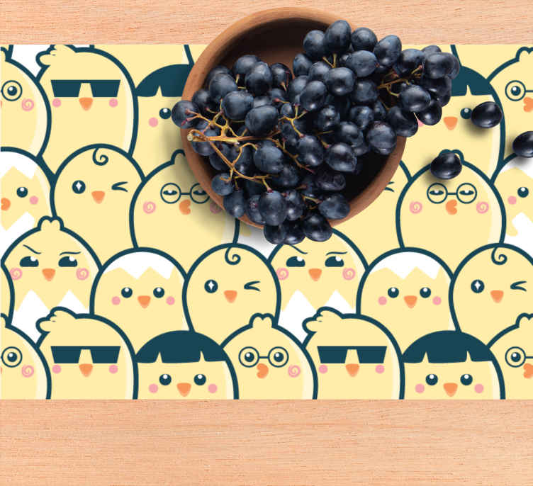 Tovaglietta americana originale Bella fila di polli