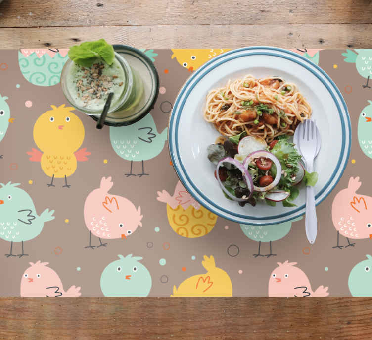 Multicolor chicken babys Placemats TenStickers