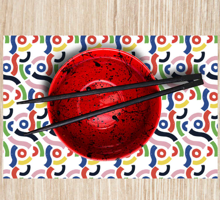 Abstrakt geometrisk maleri originale dækkeservietter - TenStickers