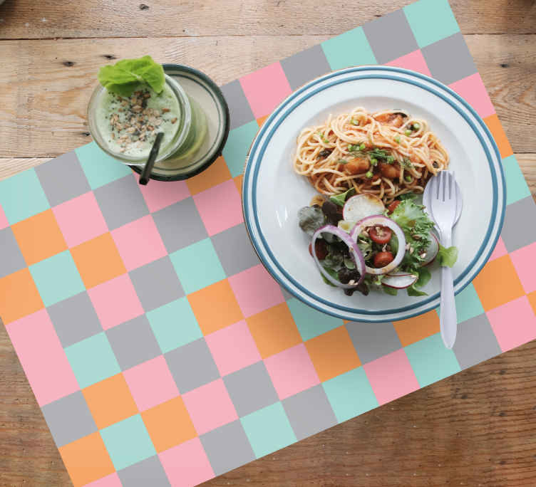 Squared abstract art original vinyl placemats TenStickers