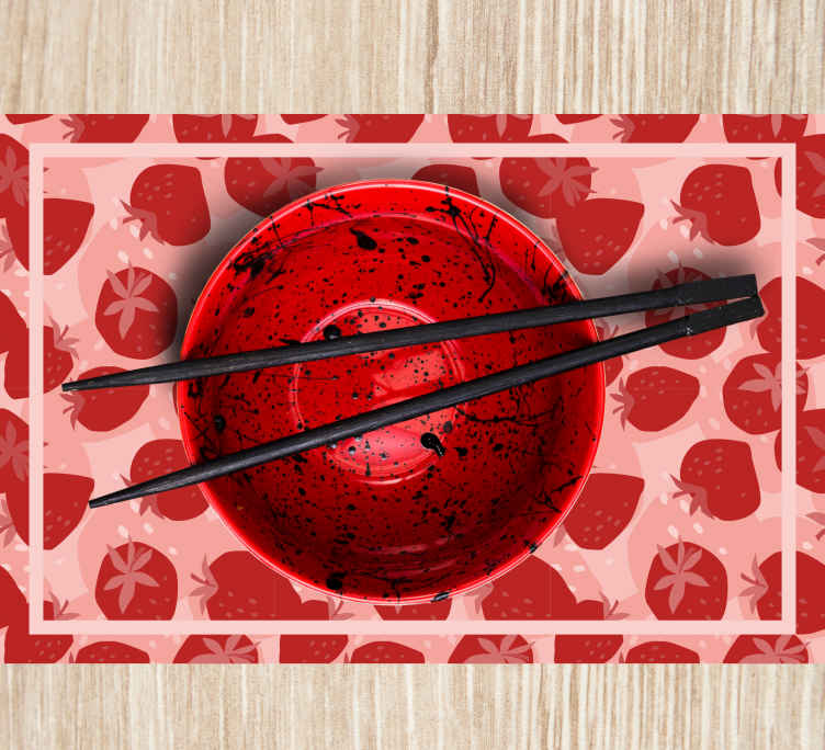 Abstract red strawberries modern placemats TenStickers