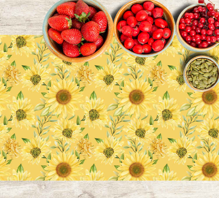Big sunflowers petals Vinyl placemats TenStickers