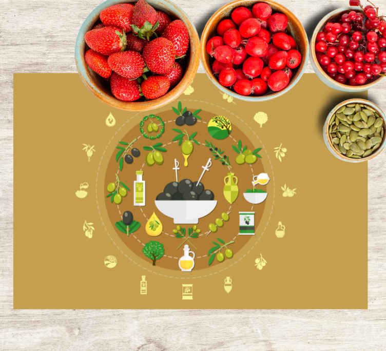 Olive themed Vinyl placemats TenStickers