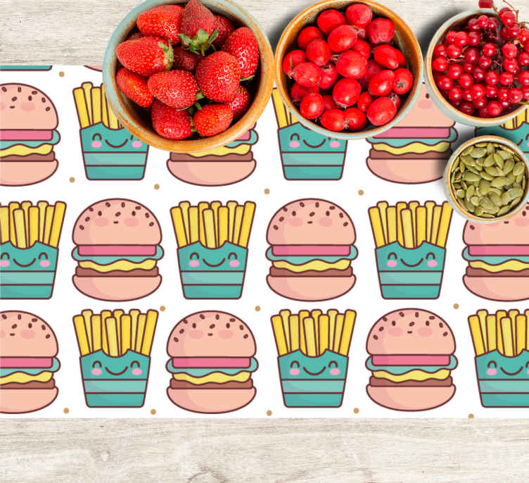 Set de table enfant motif happy burger - TenStickers