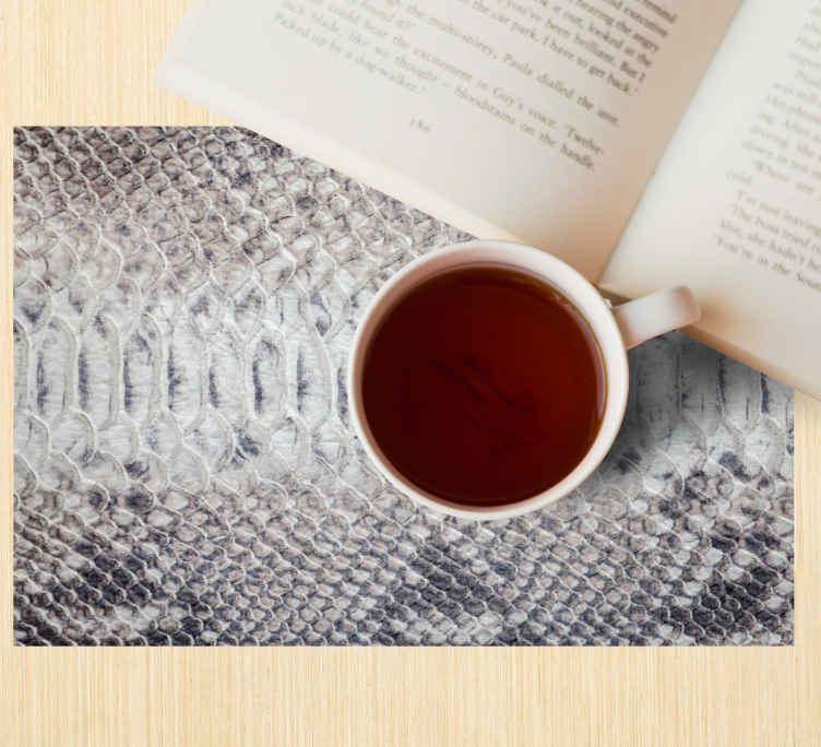 Tovaglietta colazione elegante Modello di stampa serpente grigio