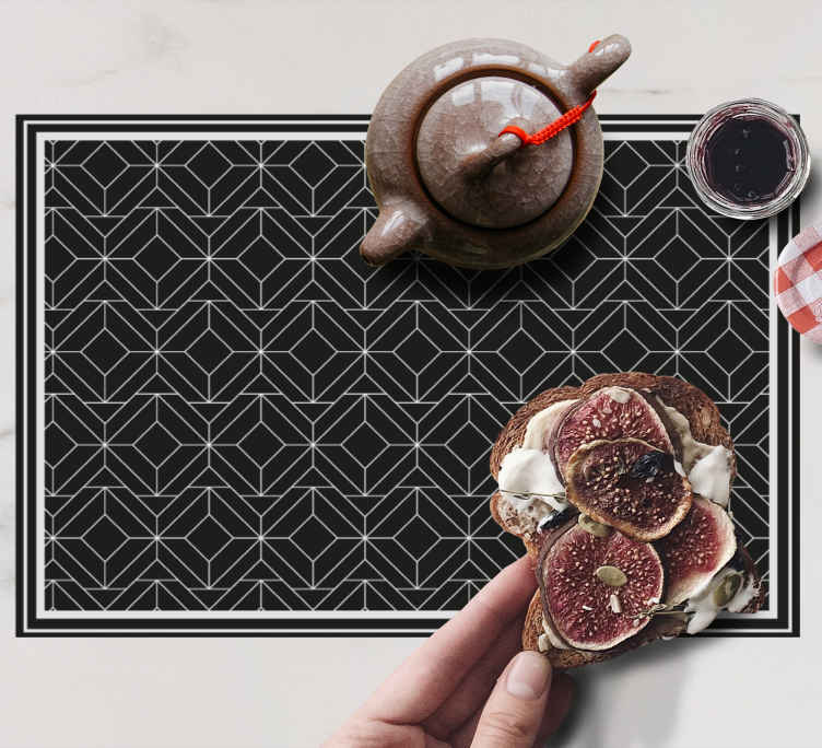 Modern placemat geometric black design - TenStickers