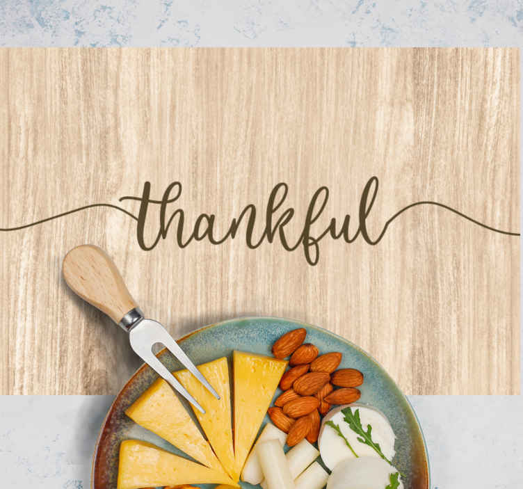 Thankful wooden quote placemats - TenStickers