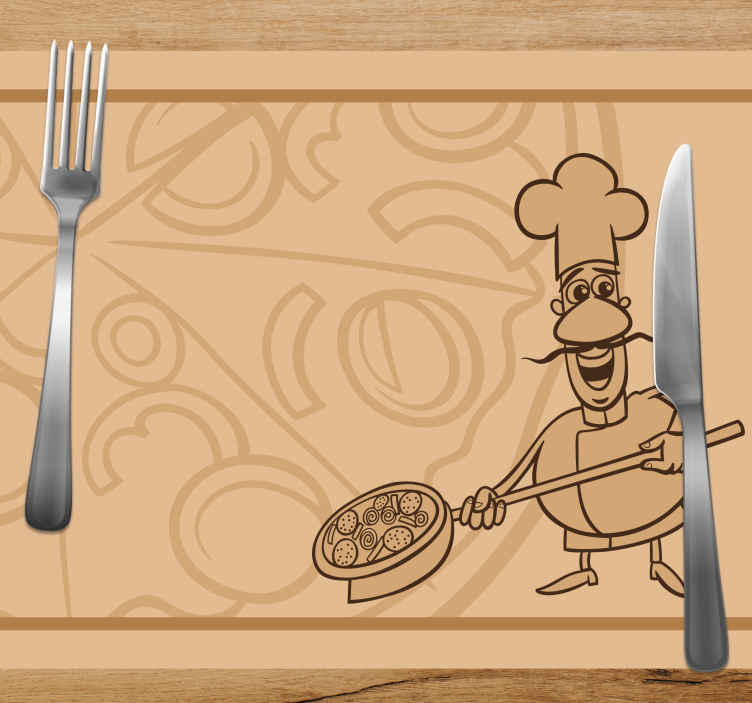 Podmetač djeca chef drži pizzu - TenStickers
