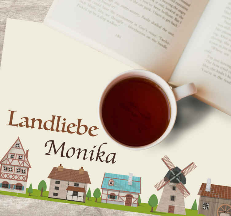 Tischset Text Personalisierte landliebe - TenStickers