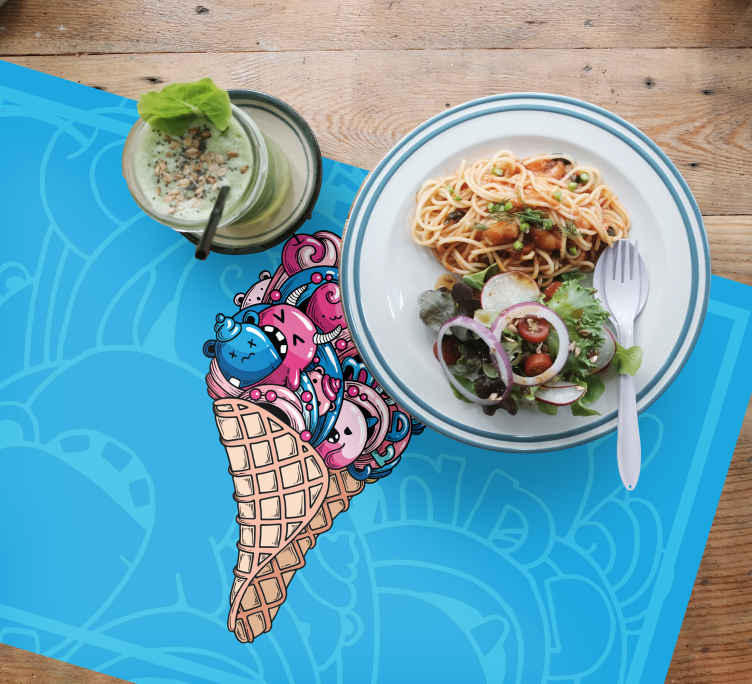 Nice Ice cream graffiti  modern placemats - TenStickers