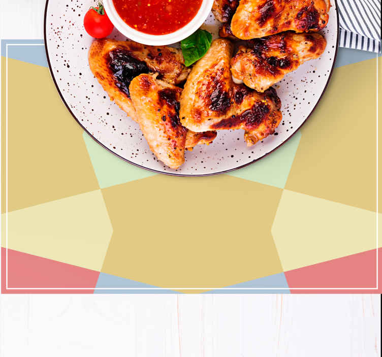 Pastel geometrical color blocks modern placemat TenStickers