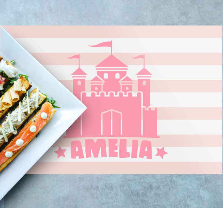Children placemats castle with flags - TenStickers