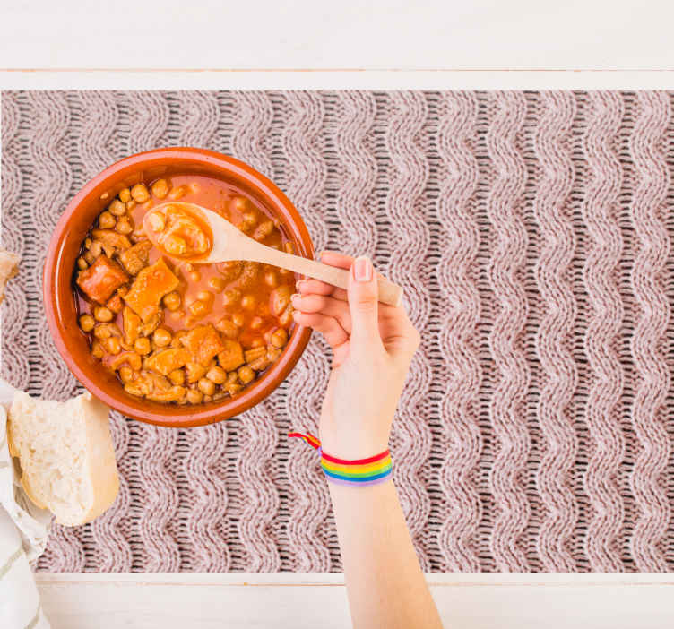Textured placemats wavy pattern table cover - TenStickers