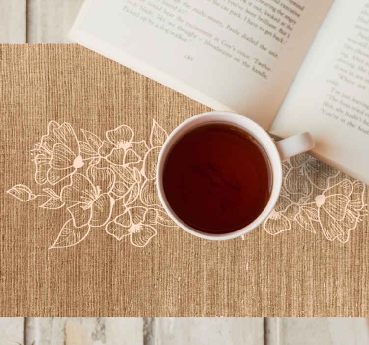 Borwn handcrafted pattern textured vinyl placemats TenStickers