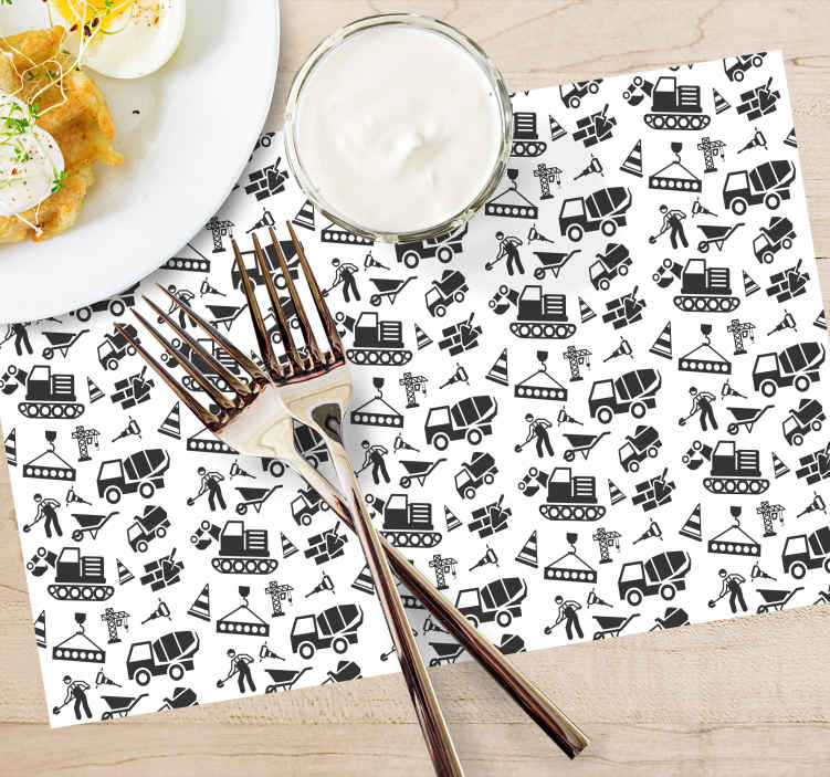 Tischset kinder mit baustellenmotiven - TenStickers